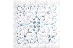 Jack Dempsey Needle Art 732103 XX Design 6-Quilt Block, 18-Inch by 18-Inch, White