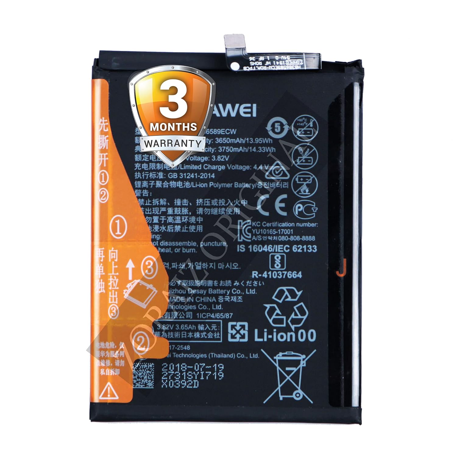 OriginaI HB386590ECW Battery Compatible with Huawei Honor 8X / Honor ...