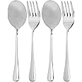 Cornucopia Brands Serving Spoons & Large Serving Forks Set (4 pack, 2 of each); Buffet & Banquet Style Elegant Classic Serving Utensils