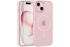 FNTCASE for iPhone 15 Case: for iPhone 14 Case & iPhone 13 Case [Compatible with Magsafe] Translucent Matte Cases with [Scree