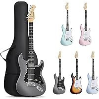 DONNER DST-80 Electric Guitar – 39” Beginner Electric Guitar Kit with Amp, Classic SSS Pickup Complete with Gig Bag, Tuner, C