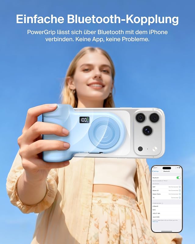 Stage PowerGrip 9300mAh Kamerahalter Magnetisch, Powerbank – Blau