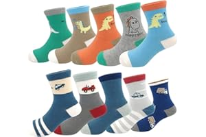 Zumou Toddler Kids Little Boys Fashion Cotton Crew Socks 5/10 Pack