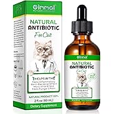 Antibiotics for Cats, Natural Antibiotic Pet Supplements Supports Immune &amp; Cats Allergy Relief, Cat Multivitamin UTI Drops for All Ages &amp; Breeds of Cat, Chicken Flavour - 2 Fl Oz / 1 Pack