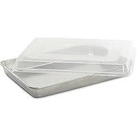 Nordic Ware Natural Aluminum Commercial High-Sided Sheet Cake Pan with Lid, 1 Pack
