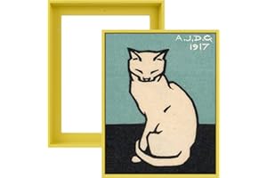 FOLKOR Floater Frame for 8x10 Canvas Paintings, 2 Pack Complete Floating Frames with 0.9" Deep for Artists Designers Landscape Portrait Artwork, Modern Home Office Wall Decor (Yellow)