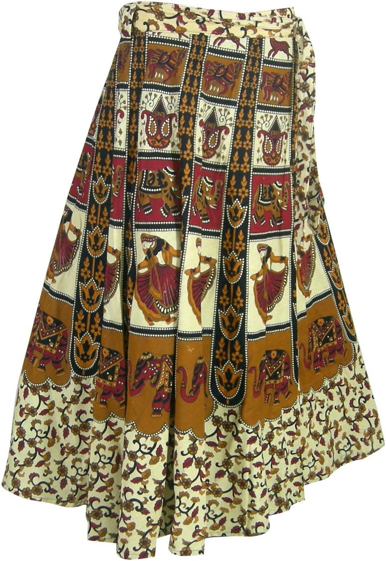 Block Printed Cotton Wrap Skirt India Clothes