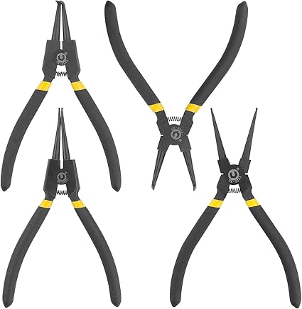 Starvast Set De 4pcs Pinces A Circlips 7 Pouces Pince Circlips Facom Avec Poignee Antiderapante Noir Amazon Fr Bricolage