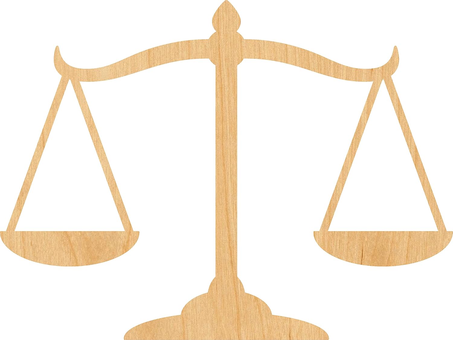 Mixed Media - Scales Of Justice Laser Cut Out Wood Shape Craft Supply - 4 Inch