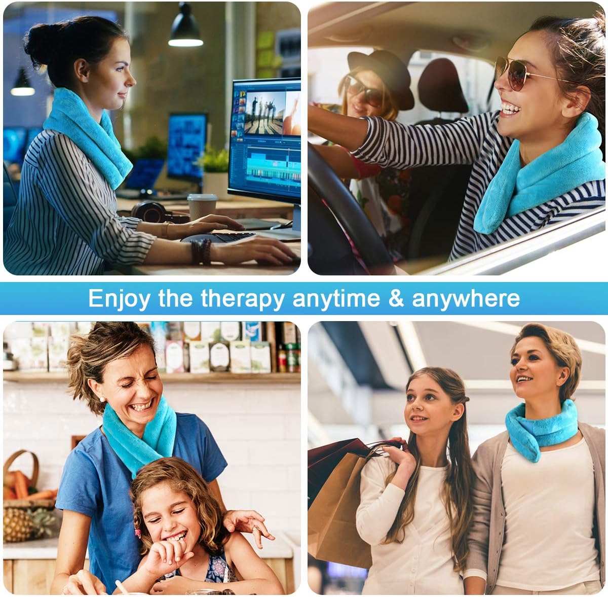 Relief Expert Hands-Free Neck Heating Pad Microwavable Heated Neck Wrap for Pain Relief, Microwave Neck Warmer for Hot Cold Therapy: Health & Personal Care