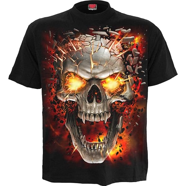 Spiral - Skull Lava - T-Shirt Black - S | Amazon.com