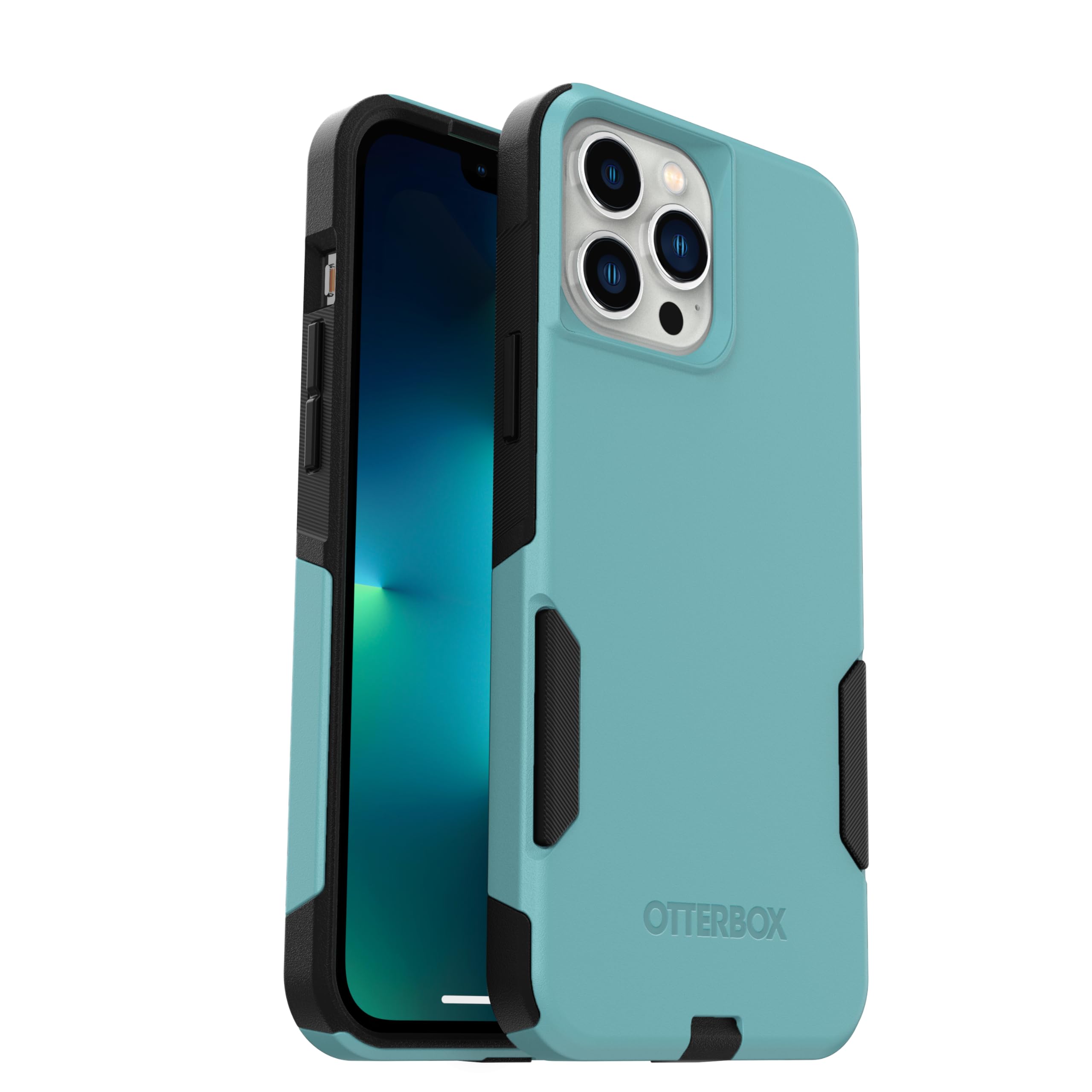 OtterBox iPhone 13 Pro Max & iPhone 12 Pro Max Commuter Series Case - Teal/Black, Slim & Tough, Pocket-Friendly, with Port Protection Image