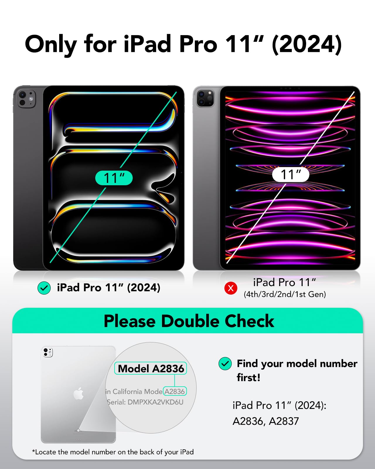 ESR for iPad Pro 11 Inch Case (M5/M4) 2025/2024, Removable Magnetic Cover with Pencil Holder, Vertical Stand, Fully Supports Pencil Pro and Pencil (USB-C), Rebound 360 Series, Black