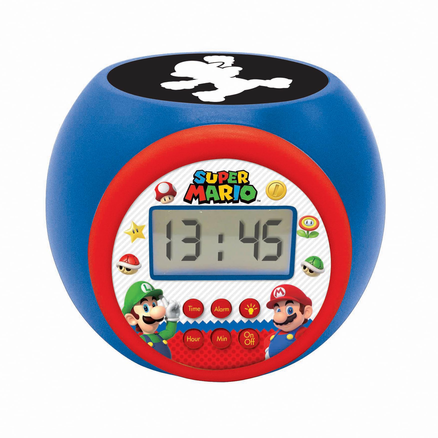 LEXIBOOK, Nintendo Super Mario Projector alarm clock with snooze function and alarm function, Night light with timer, LCD screen, battery operated, RL977NI — image 1