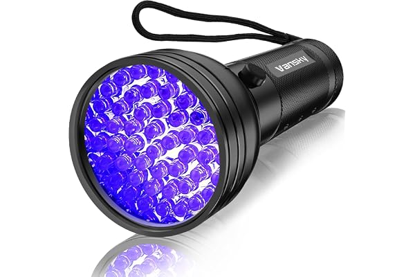 Vansky UV Flashlight Black Light, 51 LED Blacklight Pet Urine Detector for Dog/Cat Urine, Dry Stains, Bed Bug, Resin Curing,