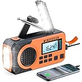 Emergency Radio 5000mAh,WinDrogon NOAA Weather Radio, Hank Crank Power AM/FM Radio, Portable Solar Hand Crank Radio with Flas