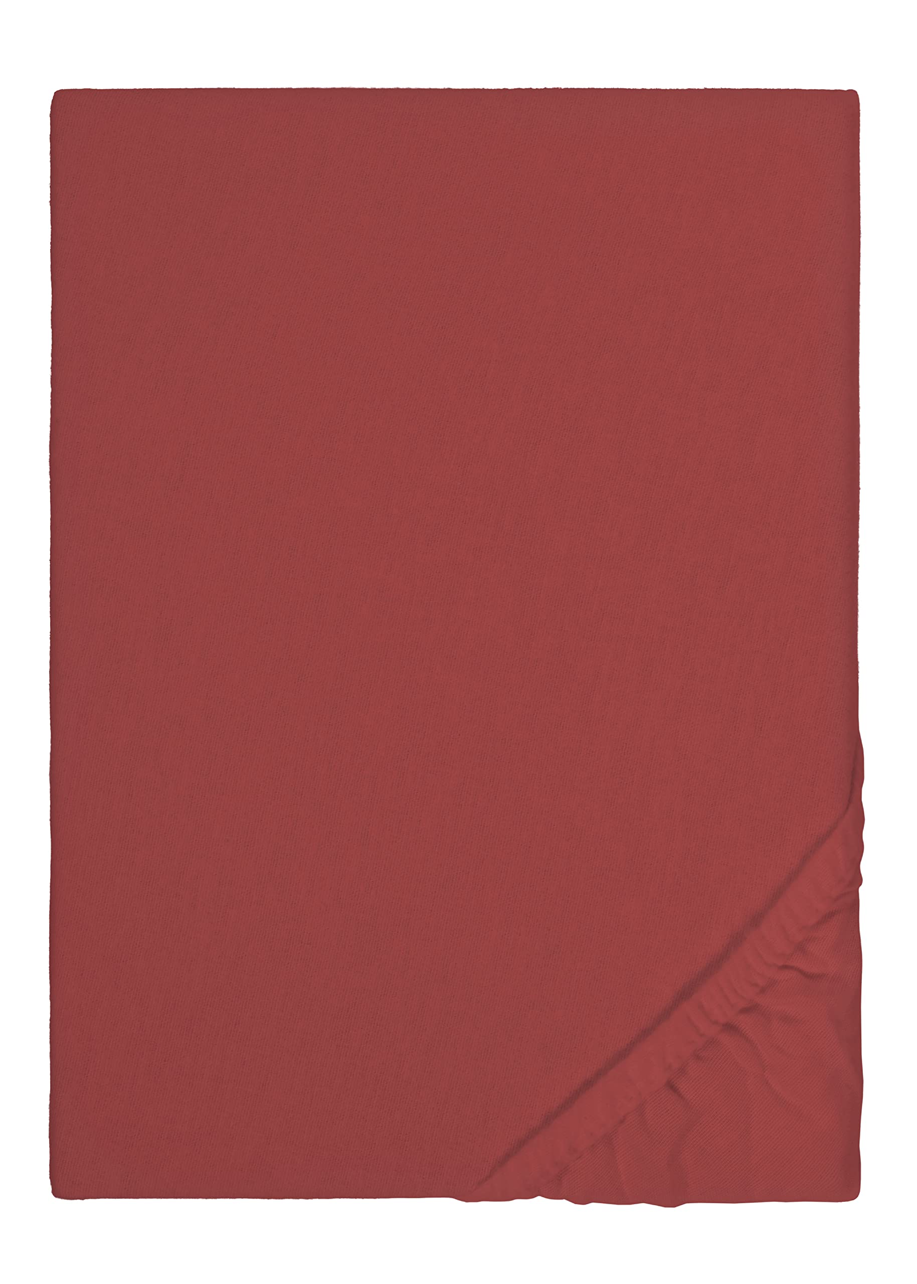 Biberna 2744/001/041 Flannelette Fitted Sheet, rust brown, 90x190 bis 100X200