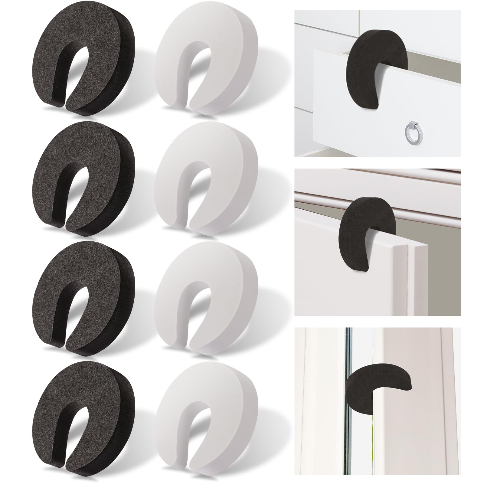 Photo 1 of 8 Pcs Multifunctional Door Pinch Guard, Stylish Door Finger Pinch Guard, Foam Door Stopper That Prevent Finger Injuries, Slamming Doors, and Keep Children or Pets from Getting Locked in Rooms