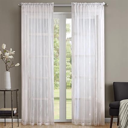 Amazon Com Dreaming Casa White Window Sheer Curtains For Living