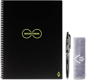 Rocketbook Smart Reusable Notebook - Executive Size With Frixion Pen & Microfiber Cloth