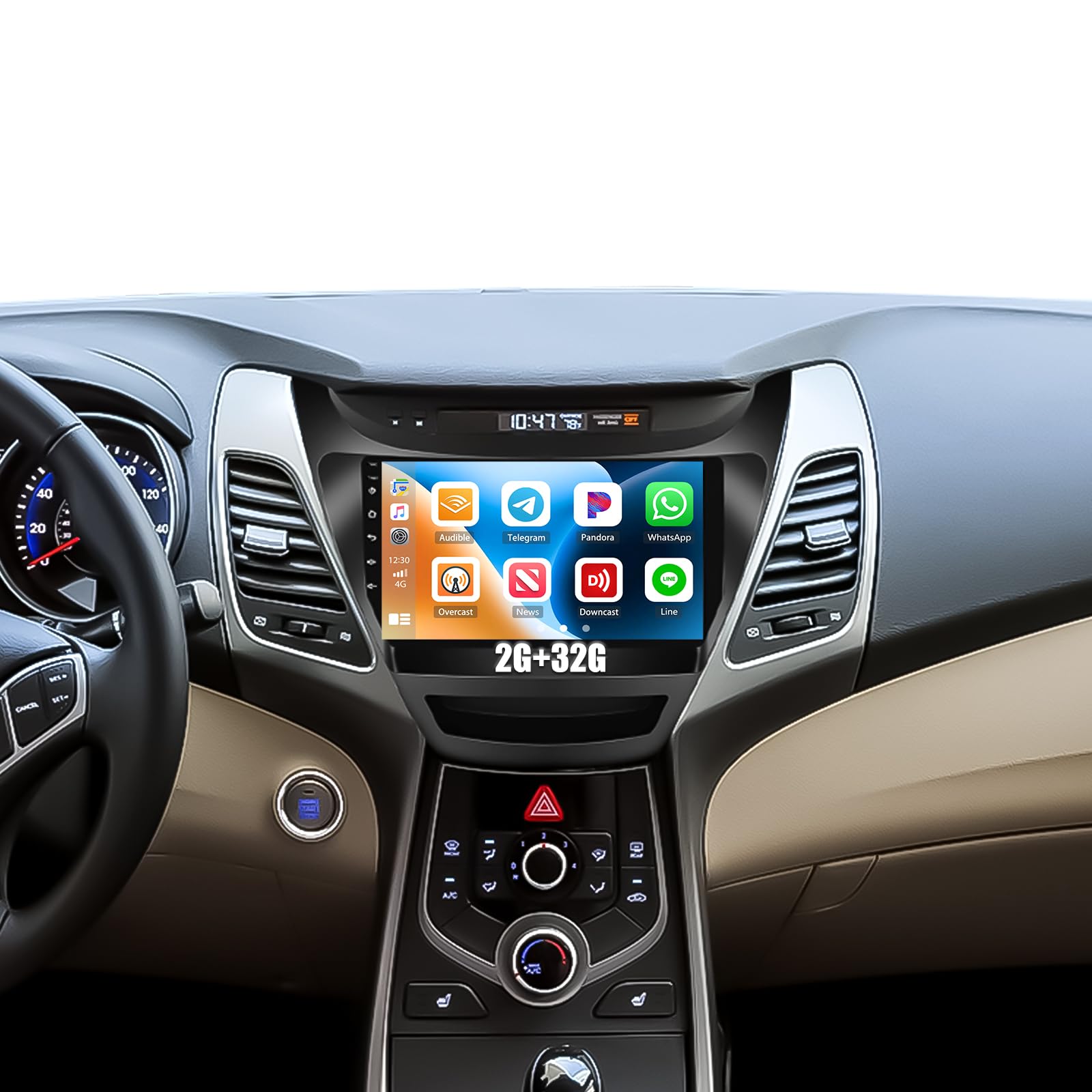 Photo 1 of SIXWIN 2G+32G Android 13 Car Radio for Hyundai Elantra 2014-2016 with Wireless Carplay Android Auto Mirror Link 26UI Bluetooth 9 inch Touchscreen with GPS Navigation WiFi EQ FM Backup Camera MIC