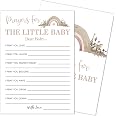 Baby Shower Feud Game Cards - 30 Pack With Answer Card, Gender Neutral Rainbow Floral Design