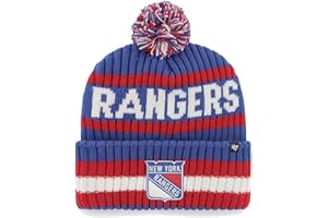 47 NHL Unisex-Adult Team Color Officially Licensed Primary Logo Bering Sport Knit Cuffed Pom Beanie Cold Weather Hat
