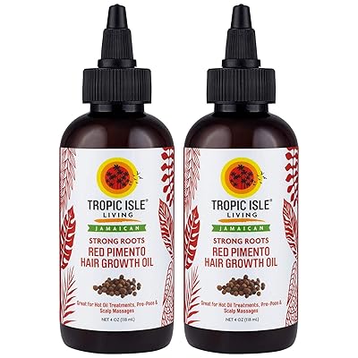Tropic Isle Living Jamaican Strong Roots Red Pimento Hair Growth Oil 4 oz (Pack of 2)