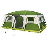 LET'S CAMP 12 Person Camping Tent, Large 3 Room Cabin Tent 16 x 11 ft with Rainfly, Canopy Door, 6 Mesh Windows and Privacy Dividers, Weather Resistant Family Shelter for Car Camping and Festivals