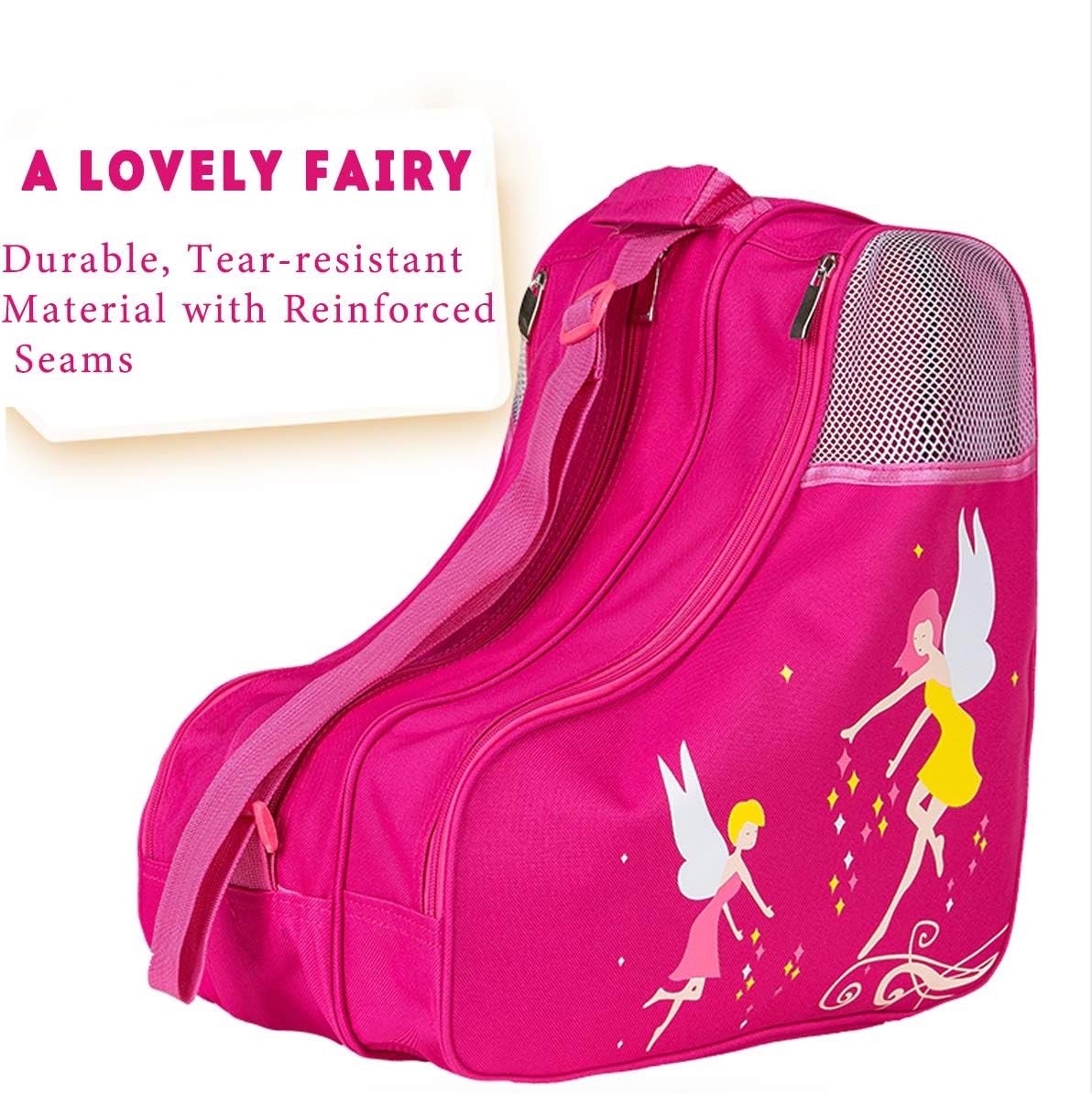 Ice Skate Bag Girls, Roller Skates Bag Inline Skate Bag Roller Ski Boot Bag, Women Figure Hockey Skate Bag Rollerskates Ice Skating Bags, Multiple Pockets for Ice Skate Protective Gears for Kids Adults : Sports & Outdoors