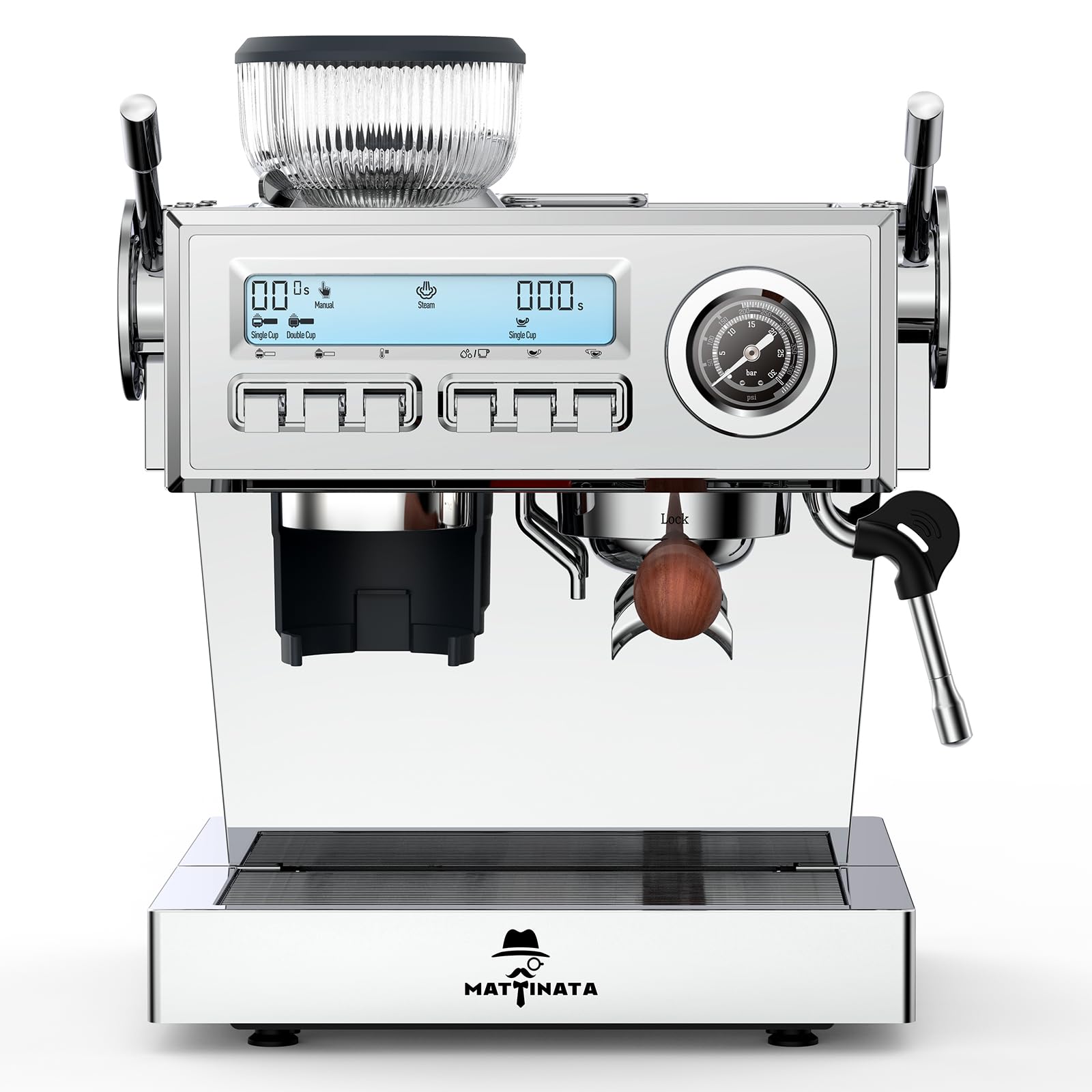 Photo 1 of ** NEW *** MAttinata Espresso Machine with Grinder, 58mm Dual-Boiler Semi-Commercia Coffee Maker 20 Bar Professional with Milk Frother Steam Wand for Cappuccino, Barista LCD Display for Home, Stainless Steel