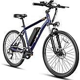 Jasion EB5 Electric Bike for Adults with Peak 750W Brushless Motor, 40Miles 20MPH Commuting Electric Mountain Bike with 360Wh