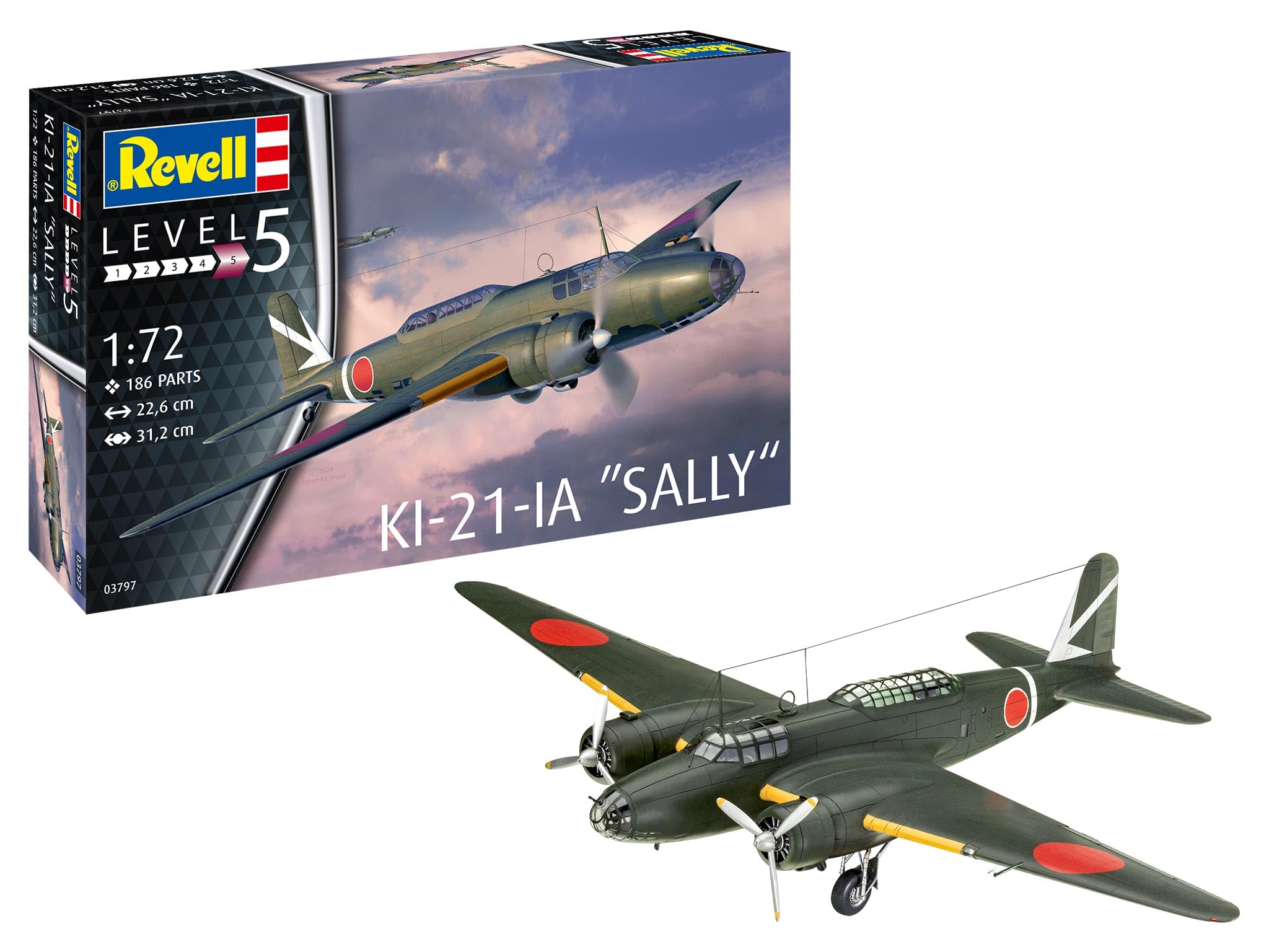 Revell 03797 Ki-21-la Sally 1:72 Scale Unbuilt/Unpainted Plastic Model Kit