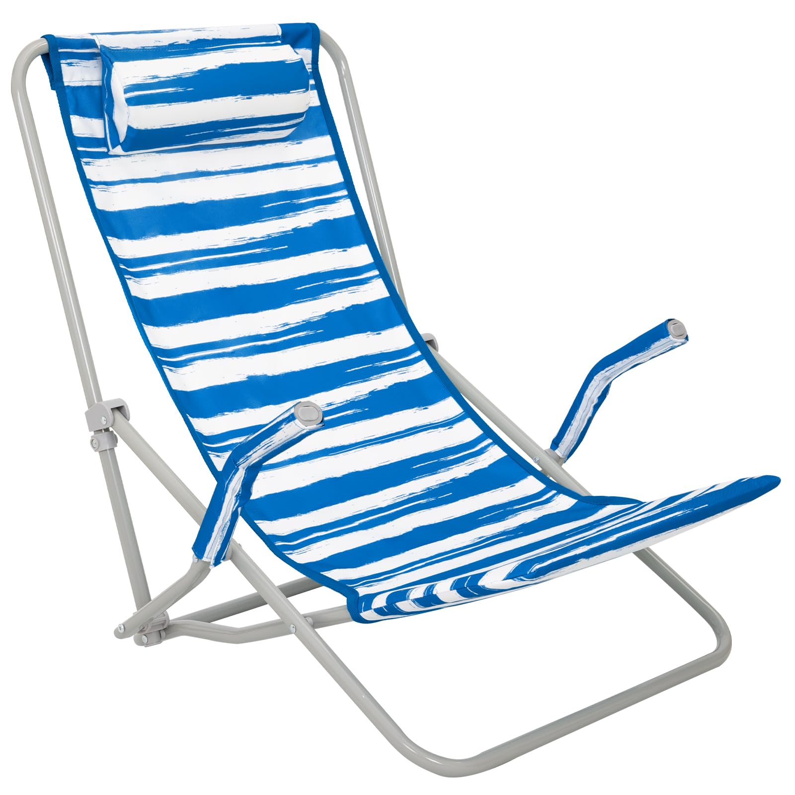 Photo 1 of #WEJOY High Back Beach Chair for Adults, Heavy Duty Beach Chairs for Adults with Headrest, Lightweight Portable Chair for Camping Sand Lawn, Support to 300lbs, Blue