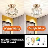 ZYDTRIP Crystals Ceiling Light Fixtures Chandelier Gold 2 Pack Semi Flush Mount view 6