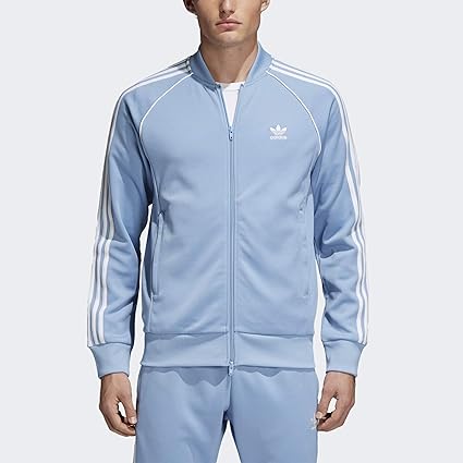 adidas track jacket light blue