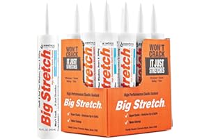 12‐Pack of 10.5 oz Sashco 10016 White Big Stretch Water‐Based Elastomeric Sealant
