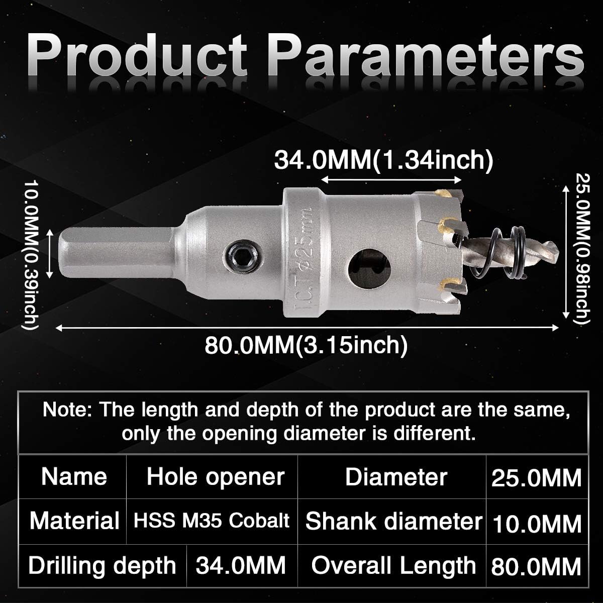 KATUR TCT Carbide Hole Saw Drill Bit 25mm, Tungsten Carbide Tipped Hole Cutter - Image 3