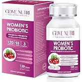 GDMENUTRI Women's Probiotics, 120 Tablets 120 Billion CFU 18 Strains, Contains Organic Prebiotic Cranberry, Probiotic Supplement for Digestion, Immunity, Women's Health, Soy Gluten Dairy Free