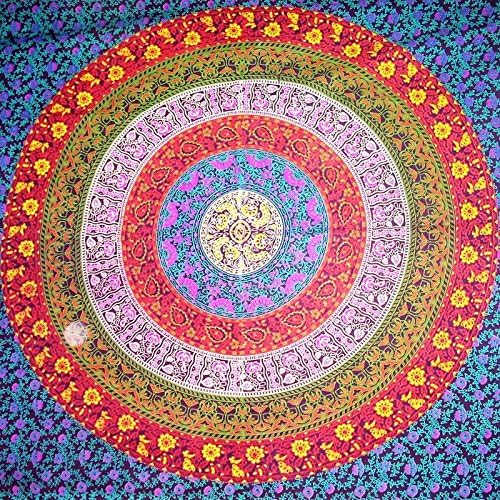 HegaHega Jaipuri Rajasthani Handcrafted Ombre Mandla WALL DECOR HIPPIE TAPESTRIES BOHEMIAN MANDALA TAPESTRY WALL HANGING INDIAN THROW SBS019