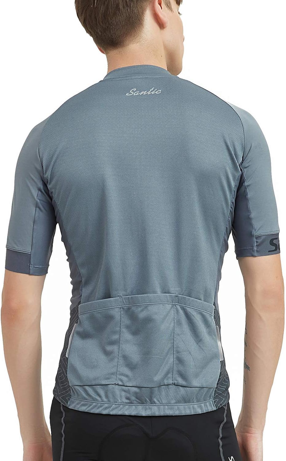 Santic Men’s Cycling Jersey Short Sleeve Bike Shirts for Men Bicycle Jacket with Pockets Breathable & Quick Dry Yorkson: Clothing