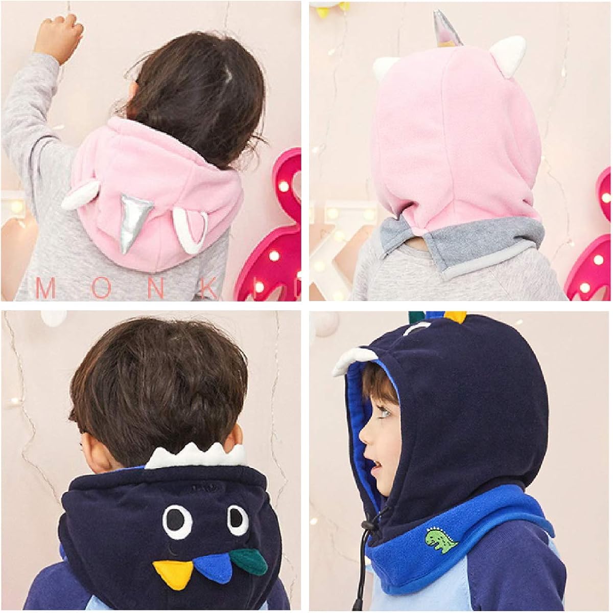 Azarxis Kids Balaclava Fleece Ski Face Mask Hat Neck Warmer Nose Cover Winter Animal Hood Cap for Boys Girls (Pink (Unicorn)): Clothing