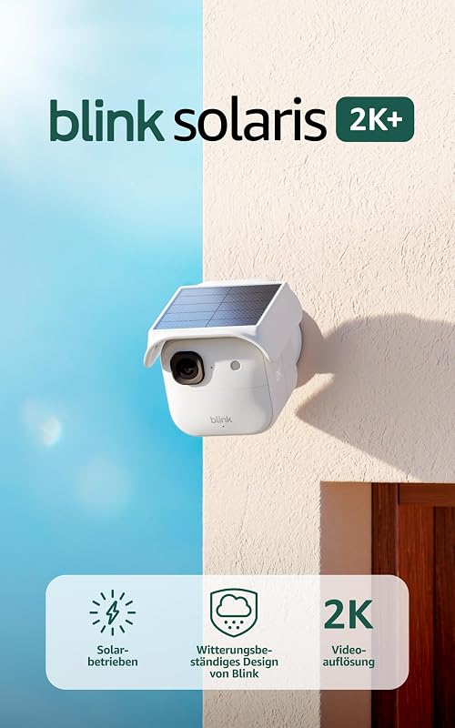 Solaris 2K+ (neueste Gen.), Solarbetriebene, kabellose, intelligente Sicherheitskamera, 2K-Video, Inkl. Sync-Modul, 1-Kamerasystem (weiß)