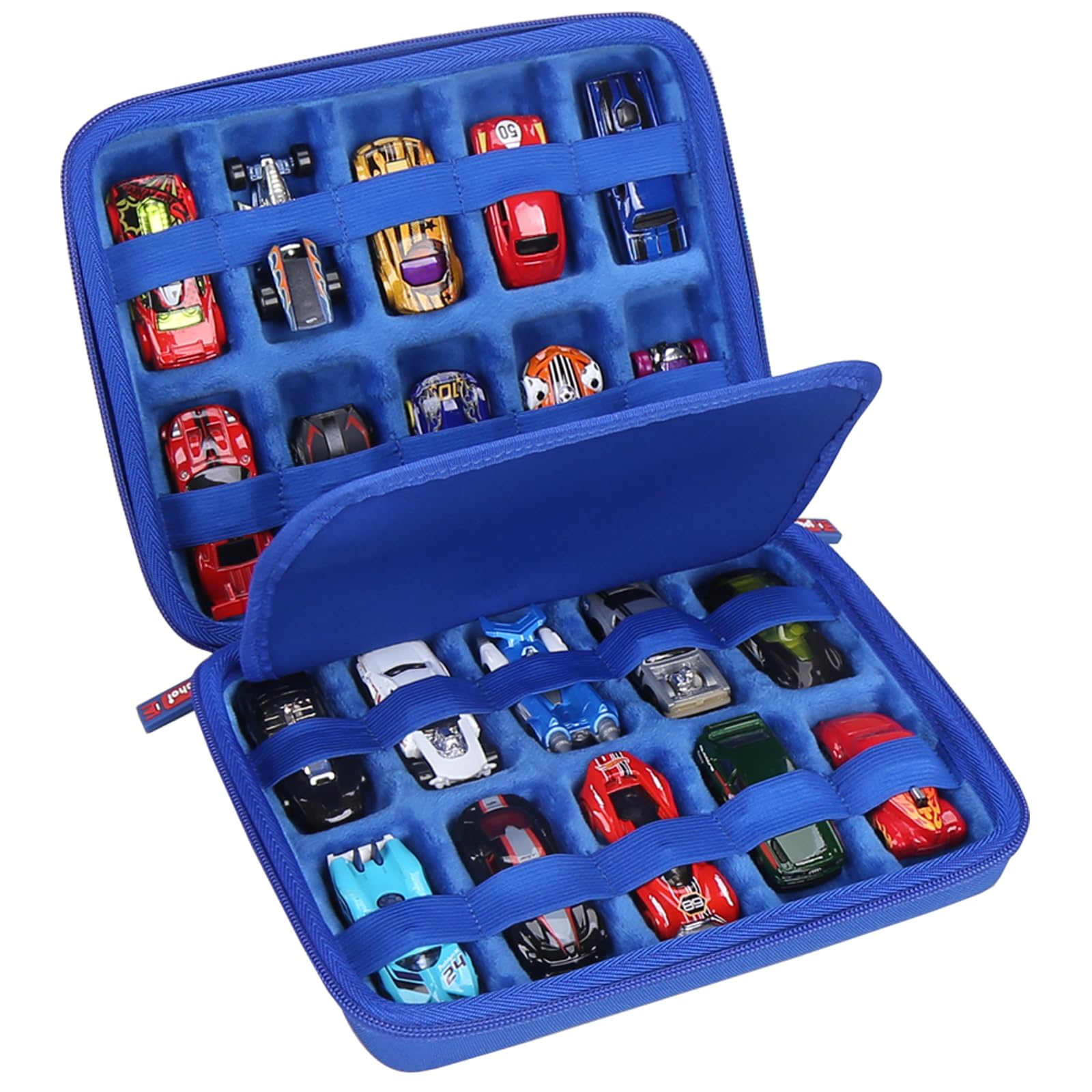 Photo 1 of Mchoi Shockproof Carrying Case for Hot Wheels 20 Cars, Case Only (All Blue)