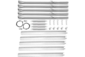 BBQ-YUMMY Grill Parts Replacement for Charbroil 5 Burner 463448021 463229521 463229021 463466522 463455021, G325-0002-W1 Heat Plate, G327-2100-W1 Stainless Steel Burner 463451022 463284022 Gas Grill, Igniter