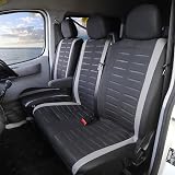 TOYOUN Van Seat Covers 3D Stripe Print Universal Fit Grey 2+1 Seat view 5