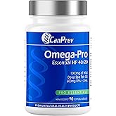 CanPrev Omega-Pro Essential HP 40/20, 90 Softgels 30-Day Supply - 1000mg Wild Deep-Sea Fish Oil, Omega-3 EPA & DHA Formula, M