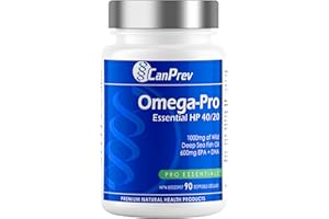 CanPrev Omega-Pro Essential HP 40/20, 90 Softgels 30-Day Supply - 1000mg Wild Deep-Sea Fish Oil, Omega-3 EPA & DHA Formula, M