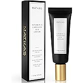 MATKAS Korean Vitamin C Under Eye Cream for Dark Circles and Puffiness 15mL - Korean Brightening Caffeine Eye Treatment for P