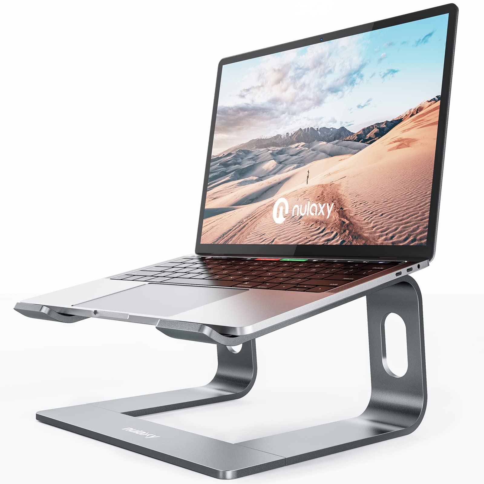 Photo 1 of Nulaxy Fully Aluminum Detachable Laptop Stand, Ergonomic Ventilated Cooling Laptop Holder Computer Riser for Desk, Anti-Slip Design Notebook Stand Compatible with All 10-16" MacBook/Dell XPS/HP/Lenovo